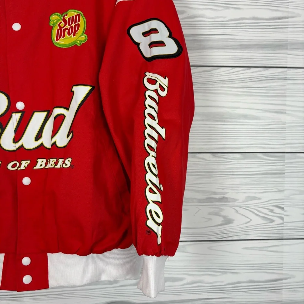 NWT NASCAR DALE EARNHARDT JR BUDWEISER DRIVER FULL SNAP JACKET JRM MEDIUM - Picture 7 of 12